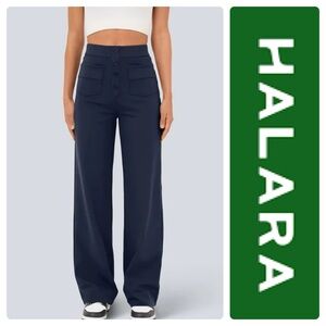 HALARA Blue High Waisted Multiple Pocket StraightLeg Women’s Sweatpants